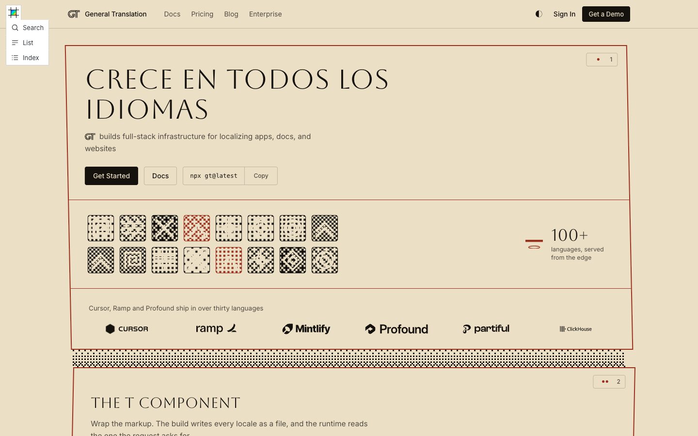 Screenfold Codex, the first fold in the light theme at 1440 pixels wide